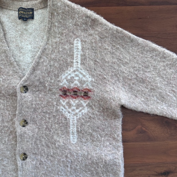 PENDLETON SHAGGY CARDIGAN Beige Beacon Rock - Picture 2 of 4